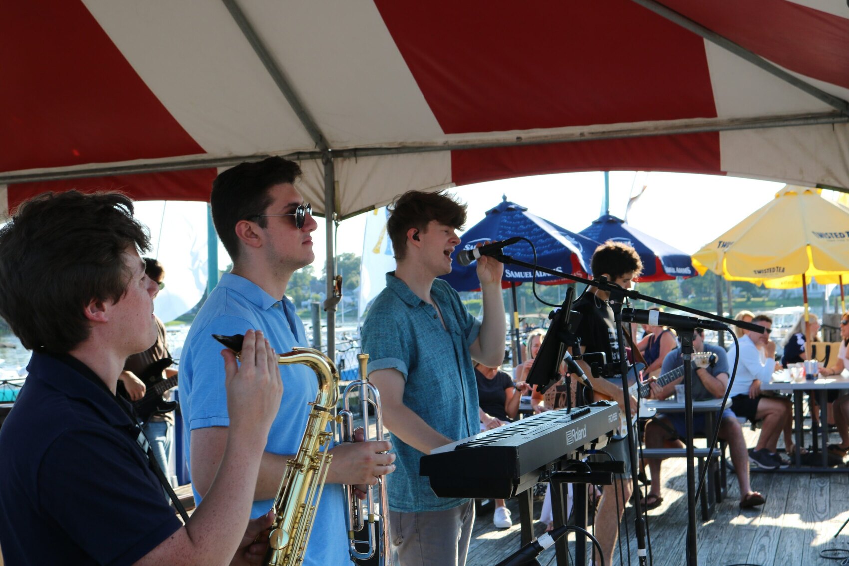The Low Darts performing live outdoors